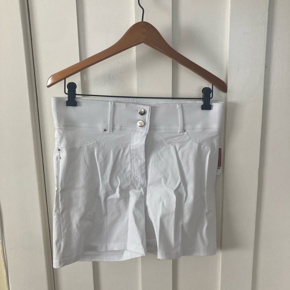 White stretchy shorts